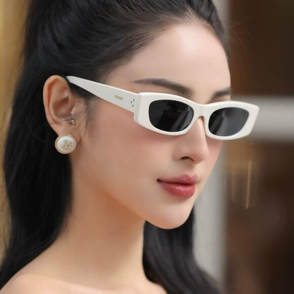 BRAND NEW Celine CL40245U 39A Solid Beige Smoke Geometric Unisex Sunglasses main image 4